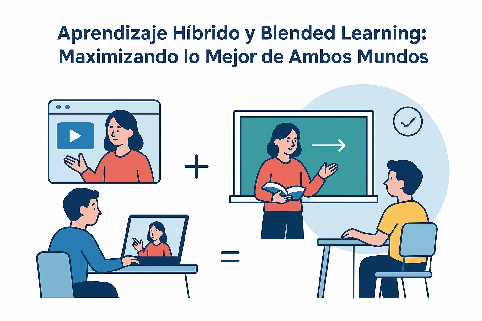Diagrama sobre aprendizaje hibrido modelos blended learning