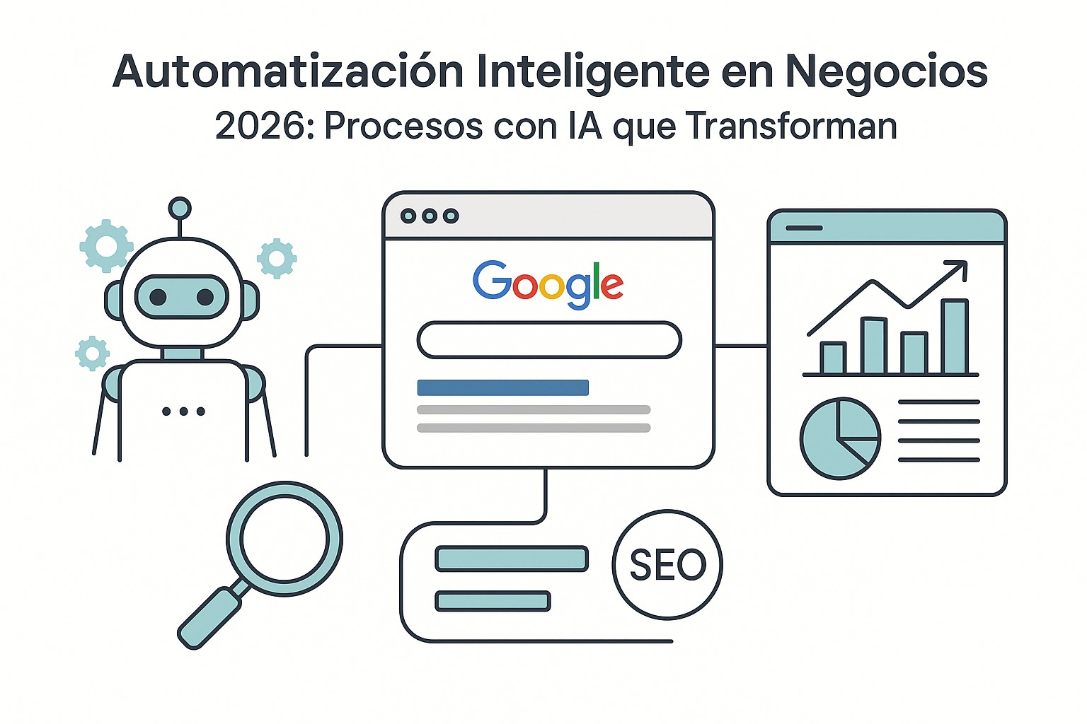 Ilustración sobre automatizacion inteligente negocios