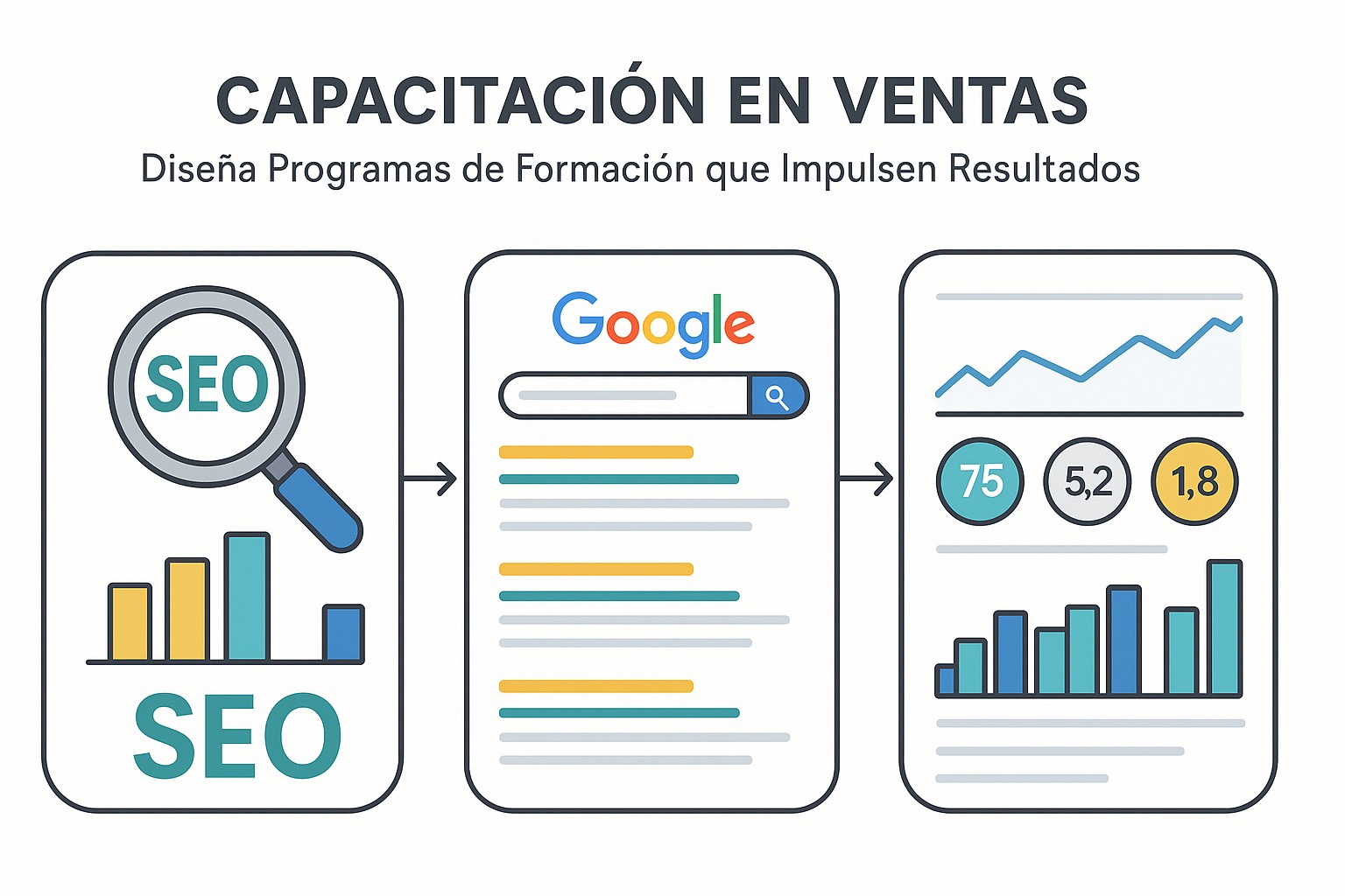 Ilustración sobre capacitacion ventas programas