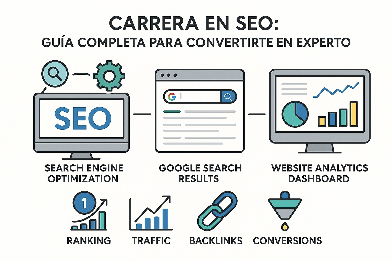 Diagrama sobre carrera seo guia