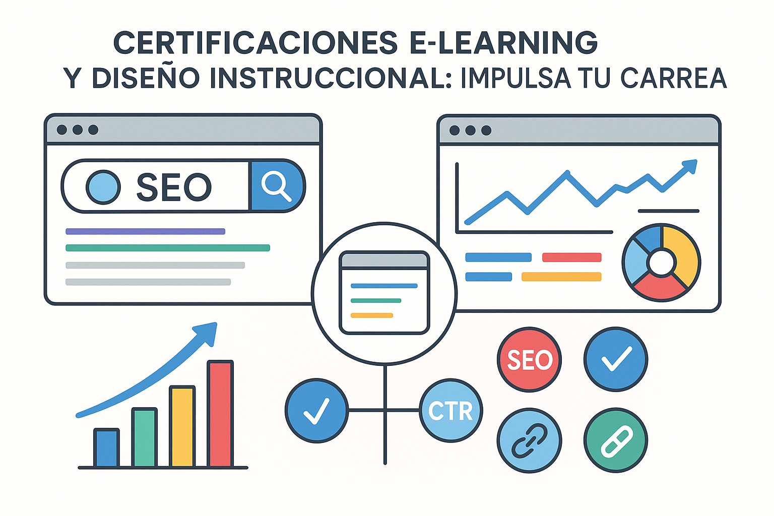 Ilustración sobre certificaciones elearning diseno instruccional