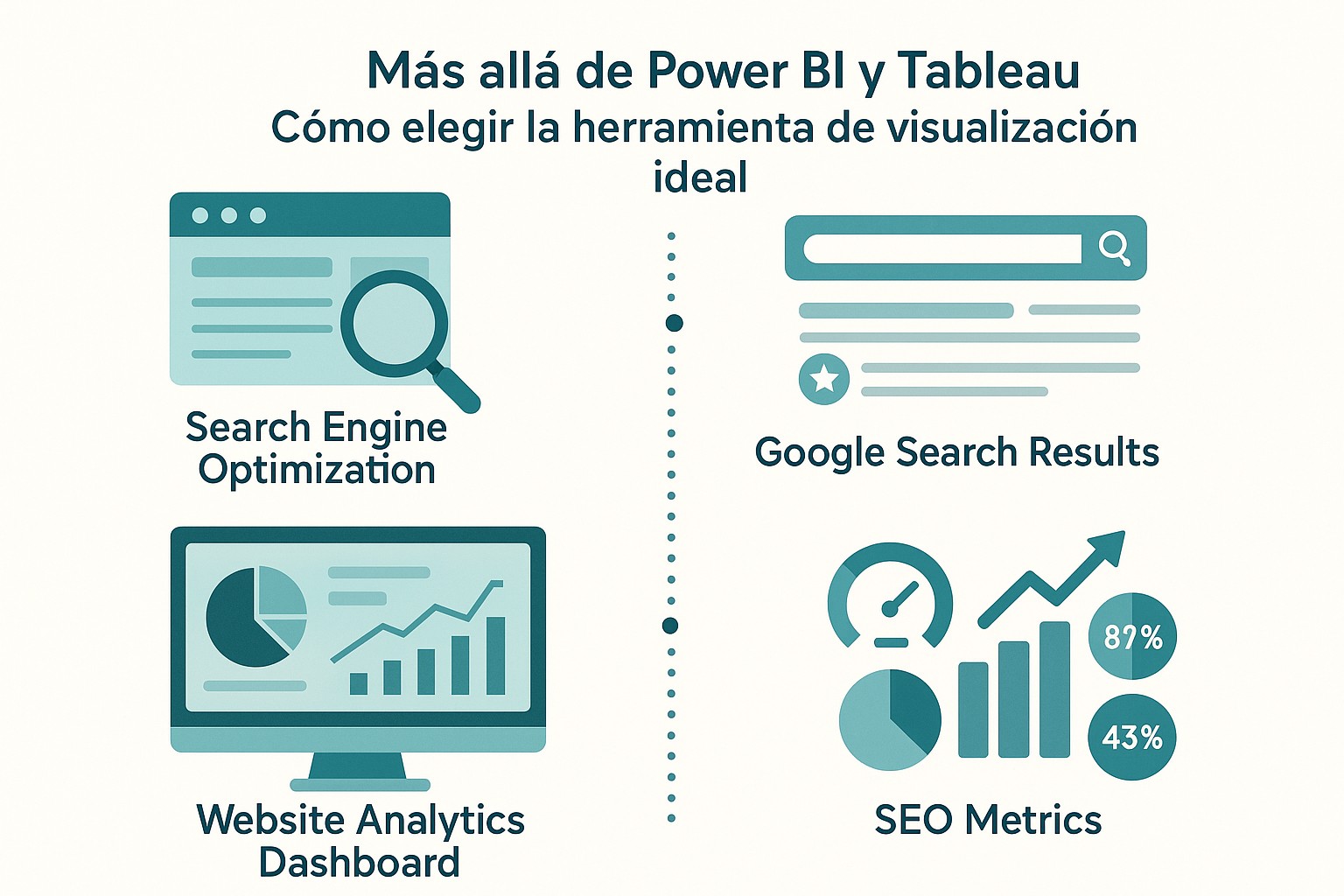 Infografía: conceptos clave de Más Allá de Power BI y Tableau: Cómo Elegir la Herramienta de Visualización Ideal