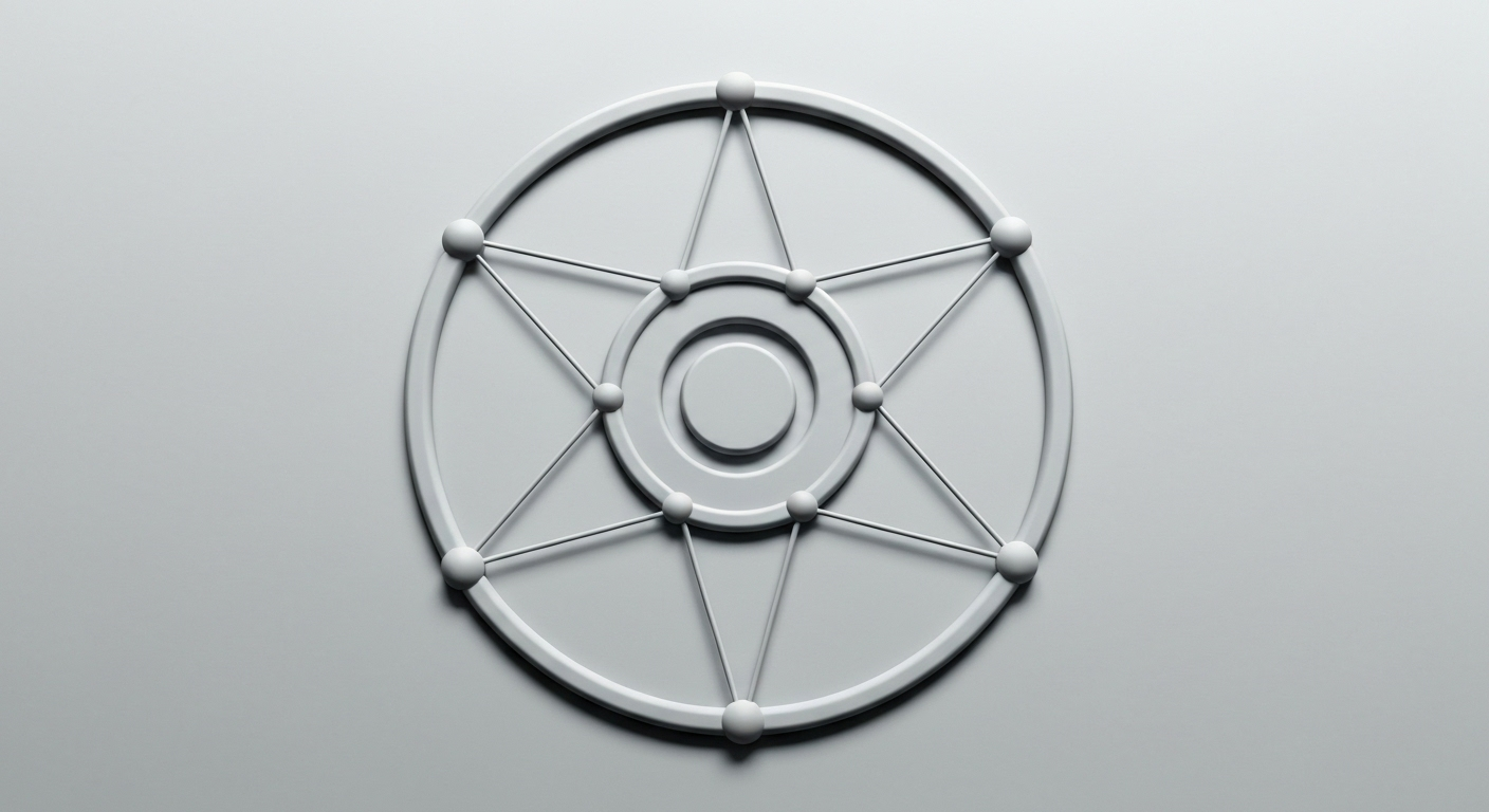 Eneagram diagram showing nine interconnected points within a circle, representing personality types.