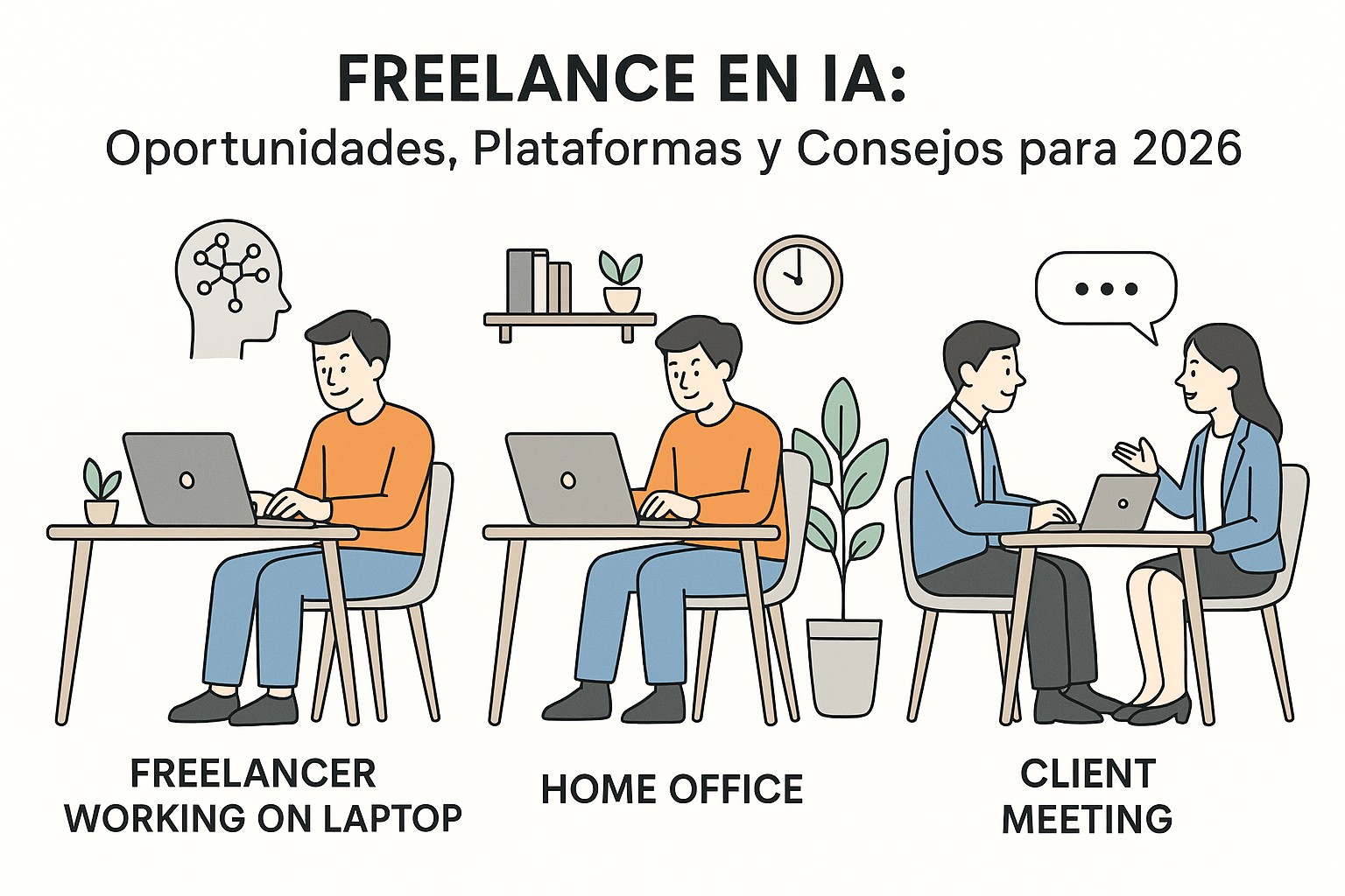 Diagrama sobre freelance ia oportunidades 2026