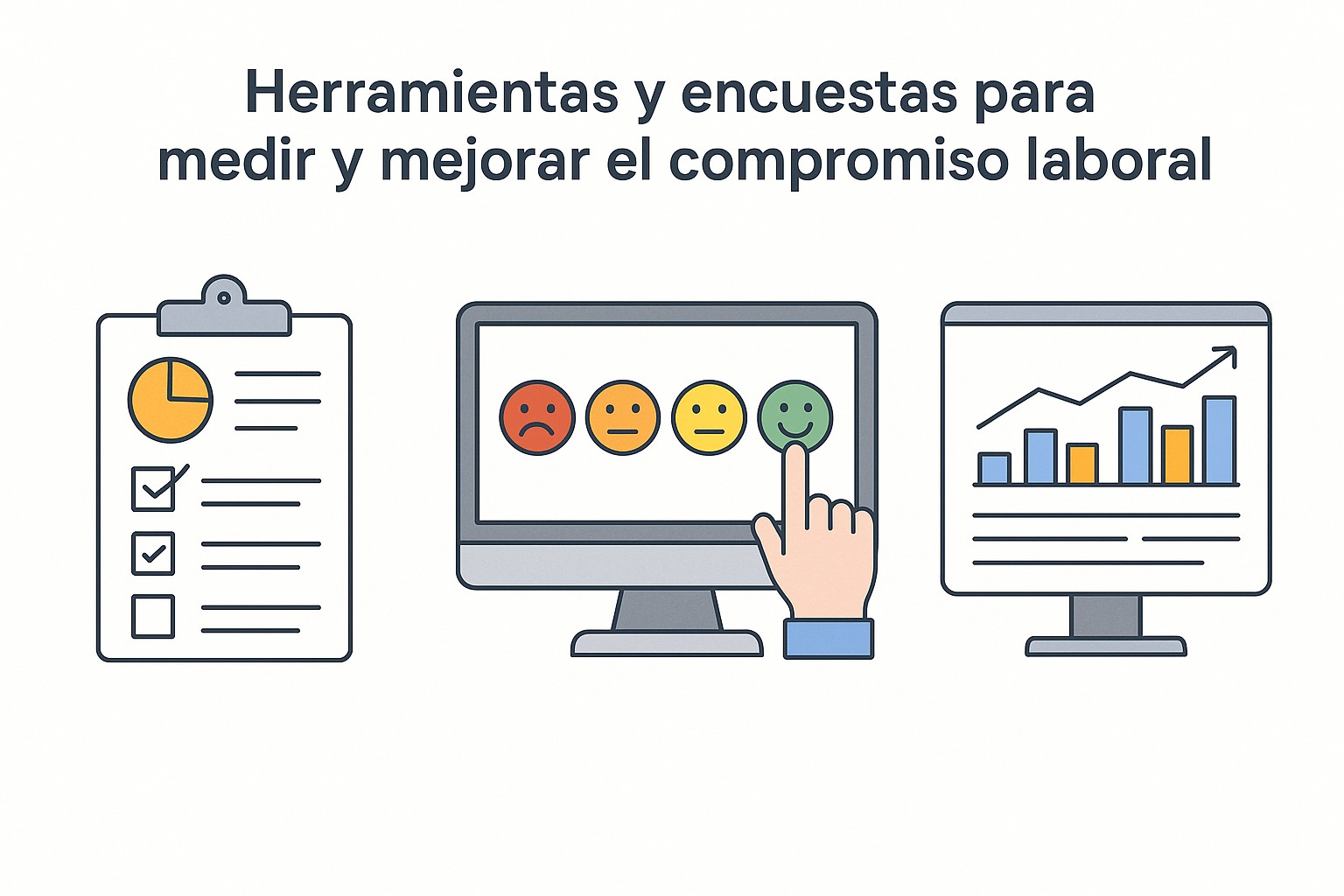 Persona analizando datos de compromiso laboral en un panel de control