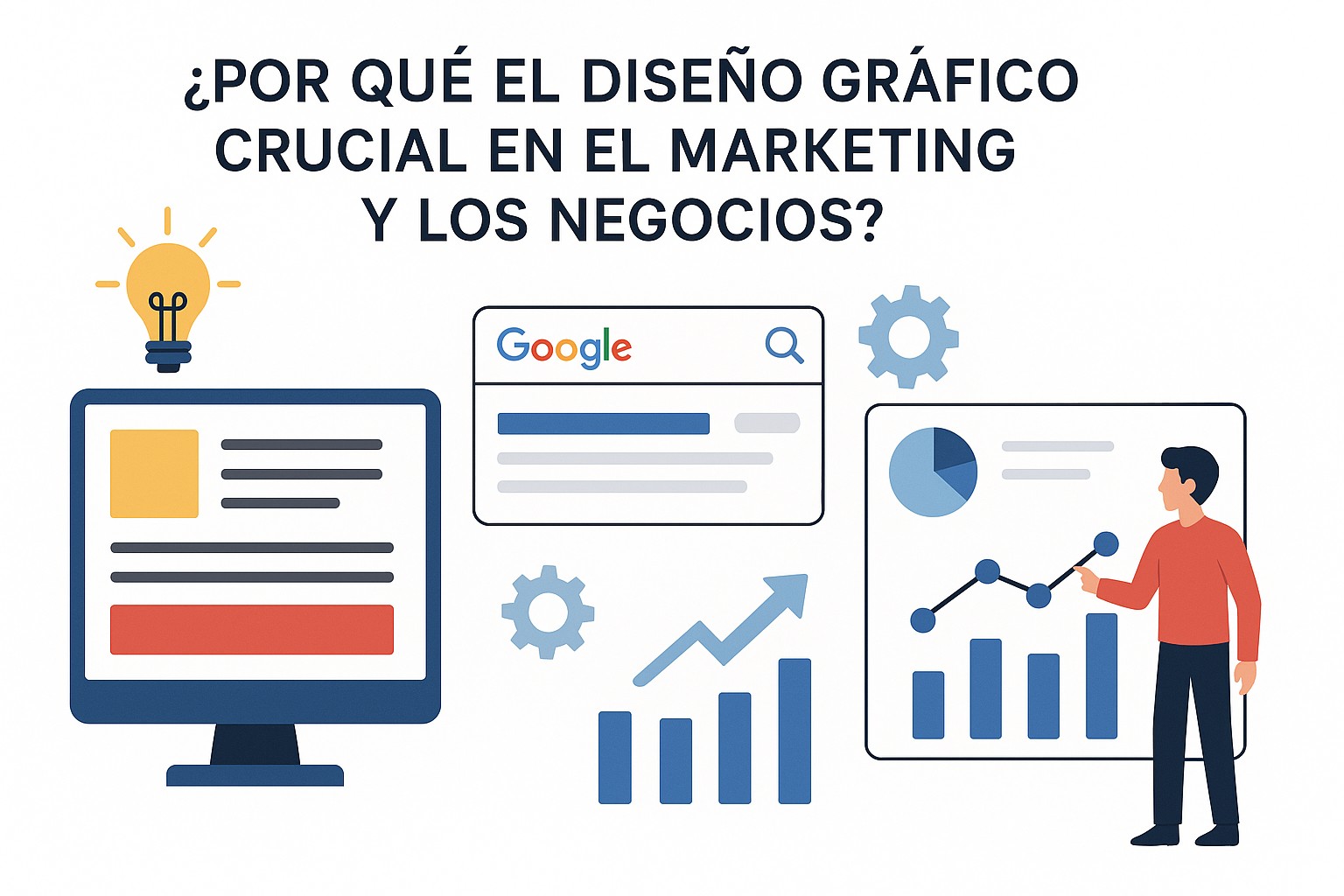 Ilustración sobre impacto diseno marketing negocios
