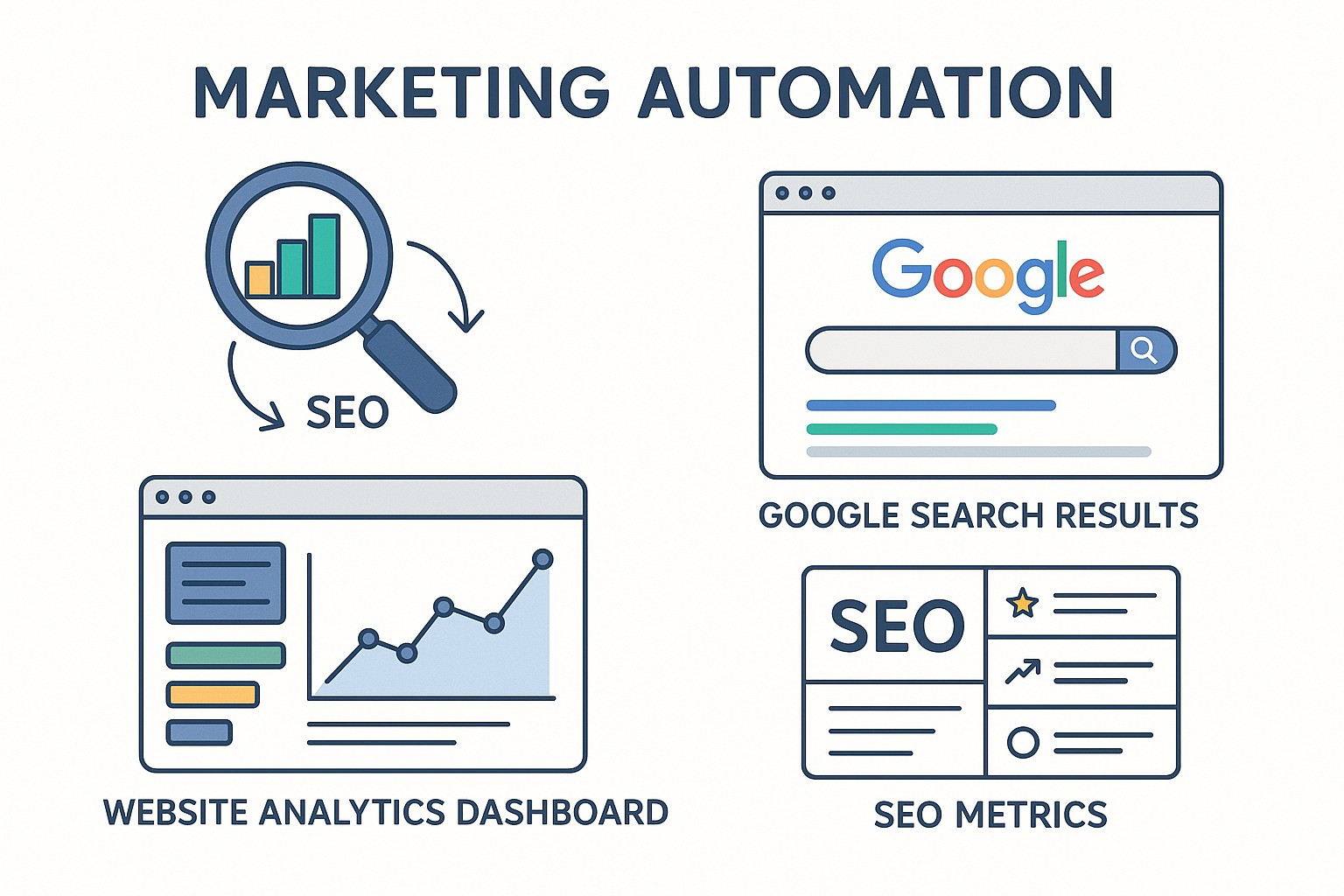 Ilustración sobre marketing automation escalar campanas