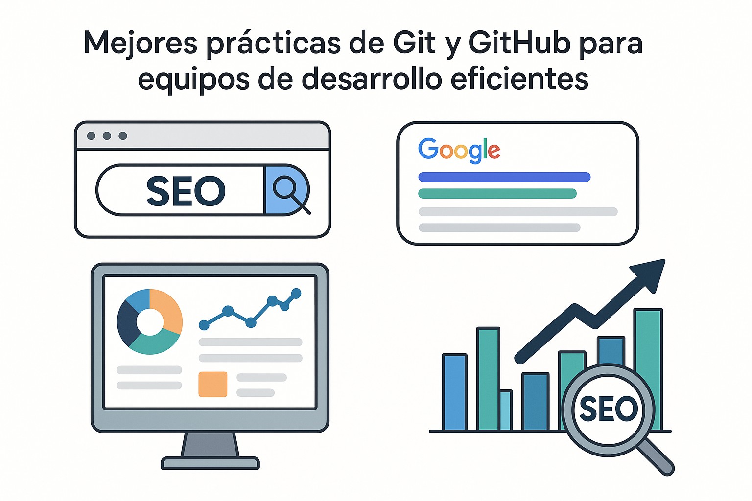 Equipo de desarrolladores colaborando en una revisión de código en un monitor