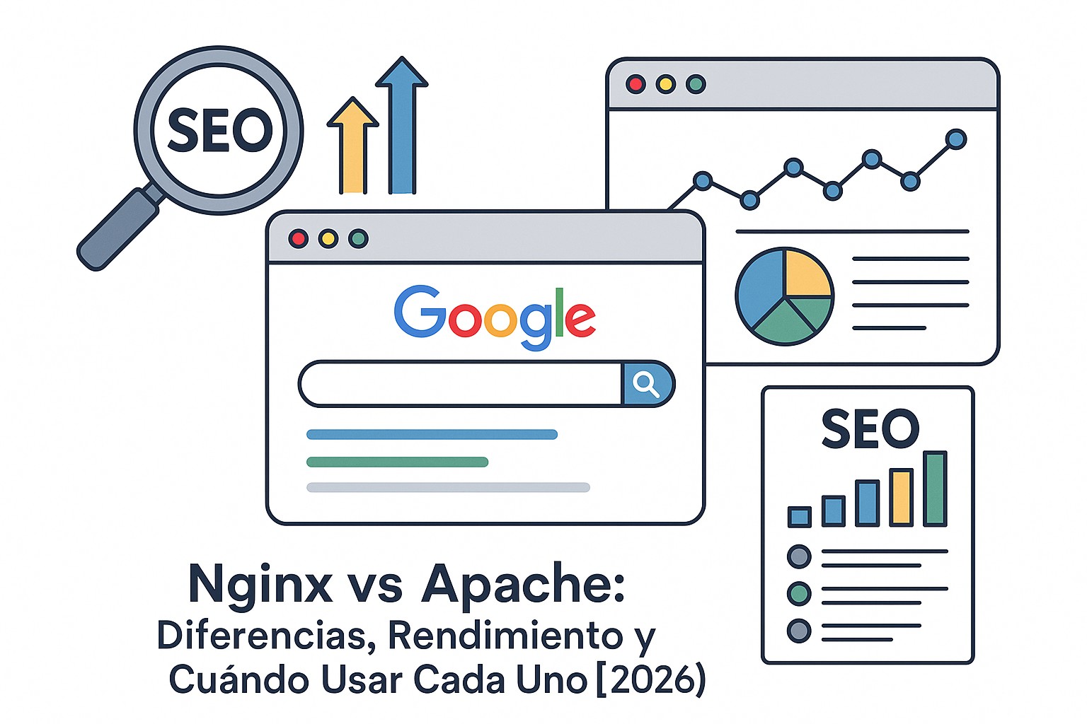 Ilustración sobre nginx apache comparativa