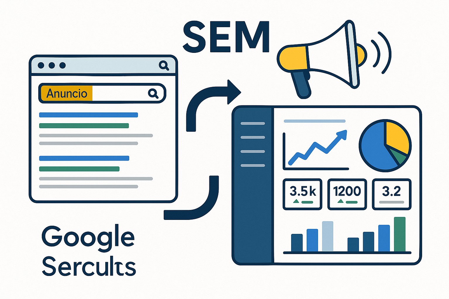Diagrama sobre que es sem google ads