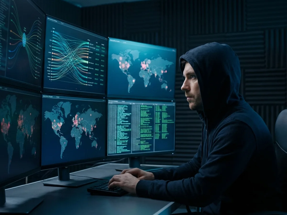 Especialista en Ciberseguridad monitoreando amenazas